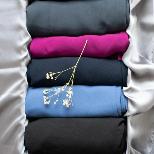 Plain Chiffon hijabs-Pack of 5 - Vivid hue bundle